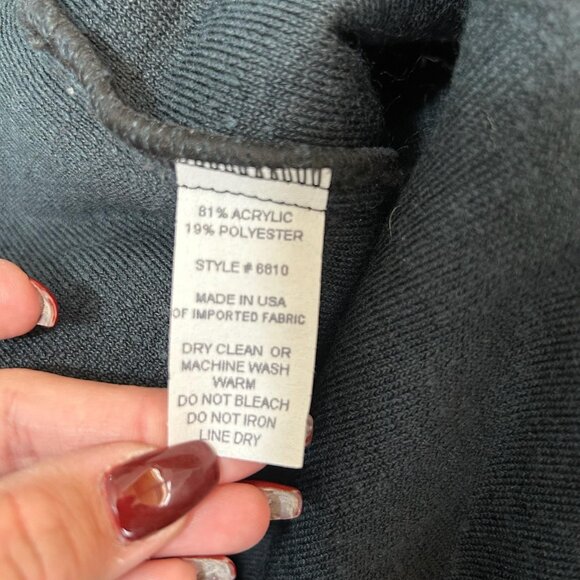 Habitat Vest Womens M/L Dark Teal Boucle Sherpa Button Front Made in USA Boho - Picture 7 of 9